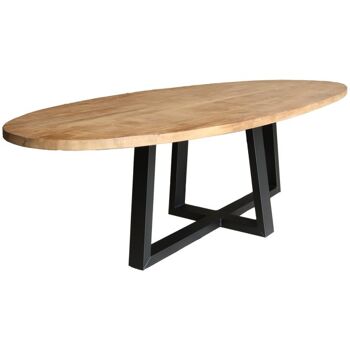 Table de salle à manger Oval Mango NF 200x110cm avec pied croisé en U 240x120cm 169 1