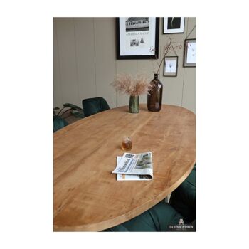 Table de salle à manger Oval Mango NF 200x110cm avec pied croisé en U 240x120cm 169 4
