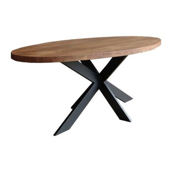 Table à manger Ovale Acacia Marron 200x110cm avec Pied Araignée Étroit 260x120cm 225 1