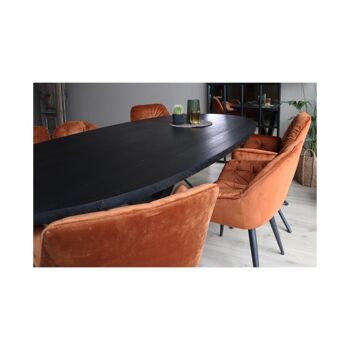 Table à manger Ovale Large Chêne Noir 200x110cm Pied Araignée 280x120cm 244 3