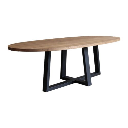 Eettafel Ovaal Broad Eiken Bruin 200x110cm U Kruispoot 260x120cm Mikadopoot 248