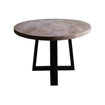 Table de salle à manger Oval Acacia 200x110cm avec pied croisé en U 200x110cm 251 2