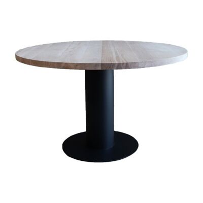 Eetkamertafel Rond Eiken met kolompoot – 130 cm 120 262