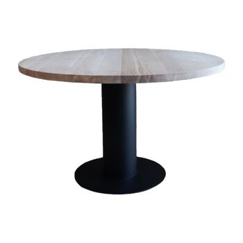 Table de salle à manger Round Chêne avec pied colonne – 130 cm 160 266 1