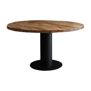 Table de salle à manger Round Mango avec pied colonne – 130 cm 160 274 1