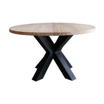 Table de salle à manger Ronde Chêne Pied Etoile – 130 cm 140 1