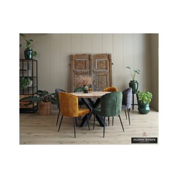 Table de salle à manger Ronde Chêne Pied Etoile – 130 cm 140 2
