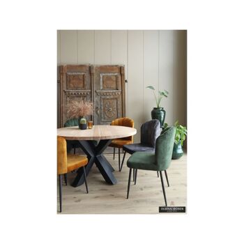 Table de salle à manger Ronde Chêne Pied Etoile – 130 cm 140 3