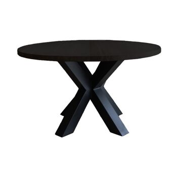 Table à manger Ronde Chêne Noir avec pied étoile – 130 cm 120 1