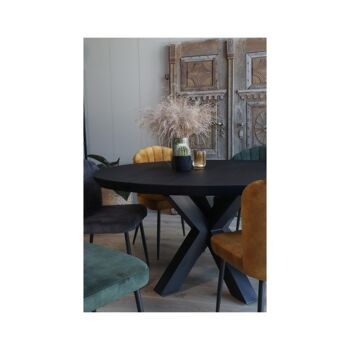 Table à manger Ronde Chêne Noir avec pied étoile – 130 cm 120 2
