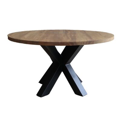 Eettafel Rond Eiken Bruin met sterpoot – 130 cm 130