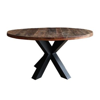 Table à manger Wagon bois ronde 130 cm avec pied Star 130 1