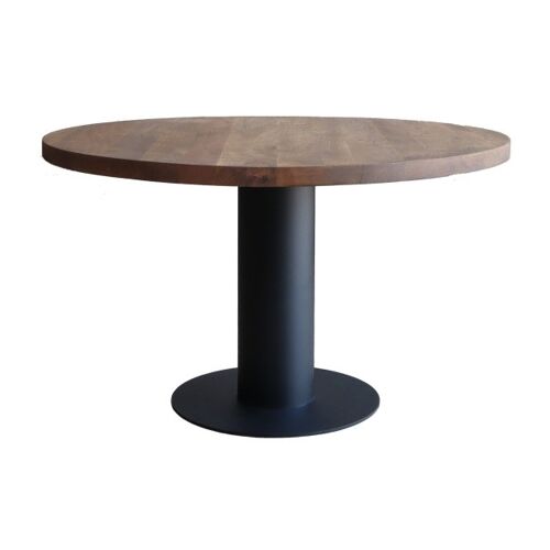 Eettafel Acacia Bruin Rond 130 met kolompoot 150