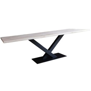 Table tronc d'arbre Chêne 200x100cm avec Pied en V 260x100cm 356 1