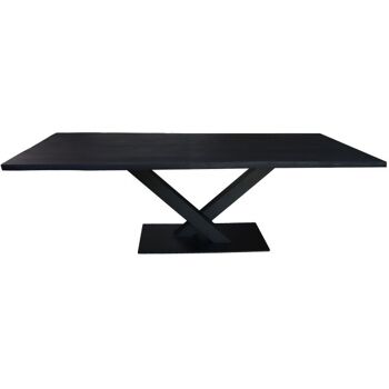 Table tronc d'arbre Chêne Noir 200x100cm avec Pied V 220x100cm 361 1