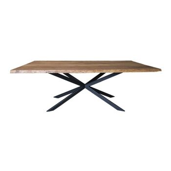 Table tronc d'arbre Chêne Marron 200x100cm avec pied Mikado 180x90cm 373 1