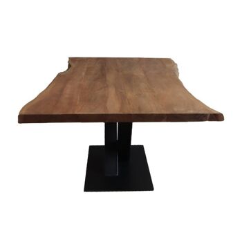 Table tronc d'arbre Acacia marron 200x100cm avec pied en V 200x100cm 391 2