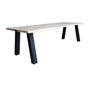 Table tronc d'arbre Chêne 200x100cm avec pied trapèze 240x100cm 489 1