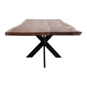 Table tronc d'arbre bois d'acacia 200x100cm avec patte d'araignée bois d'acacia étroit 200x100cm 493 2