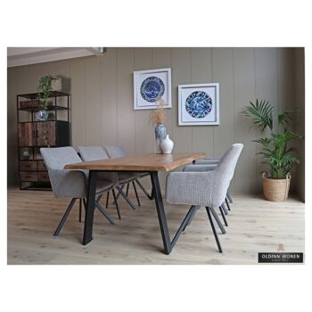 Table tronc d'arbre Mango NF 200x100cm avec pied trapèze Étroit 240x100cm Étroit 541 3