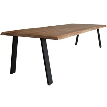 Table tronc d'arbre Mango NF 200x100cm avec pied trapèze Étroit 260x100cm 542 1