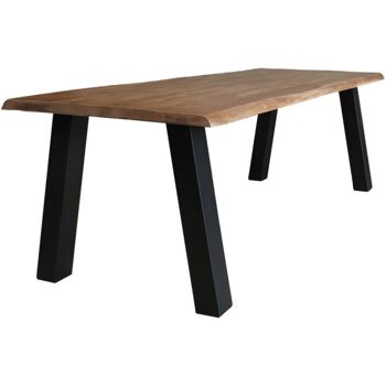 Table tronc d'arbre Mango NF 200x100cm avec pied trapèze 200x100cm 543 1