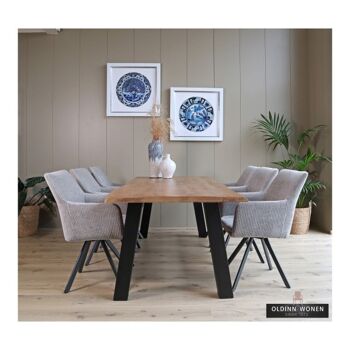 Table tronc d'arbre Mango NF 200x100cm avec pied trapèze 200x100cm 543 3