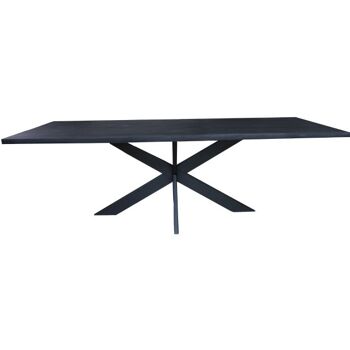 Table Tronc d'Arbre Chêne Noir 200x100cm avec Pied Araignée Étroit 180x90cm 578 1