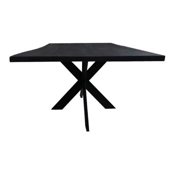 Table Tronc d'Arbre Chêne Noir 200x100cm avec Pied Araignée Étroit 180x90cm 578 2
