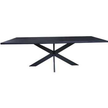 Table Tronc d'Arbre Chêne Noir 200x100cm avec Pied Araignée Étroit 220x100cm 580 1