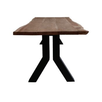 Table tronc d'arbre Acacia marron 200x100cm avec pied fendu 240x100cm 615 2