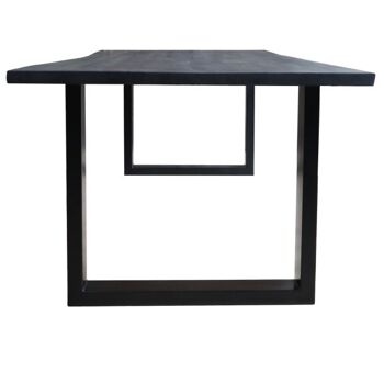 Table Tronc d'Arbre Acacia Noir 200x100cm avec Pied Araignée Étroit 240x100cm 641 1