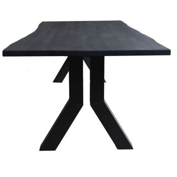 Table tronc d'arbre Acacia Noir 200x100cm avec pied en U étroit 220x100cm 645 2