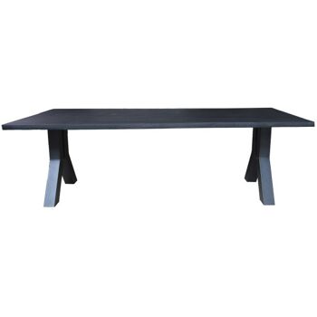 Table tronc d'arbre Acacia Noir 200x100cm avec pied en U étroit 300x100cm 648 1