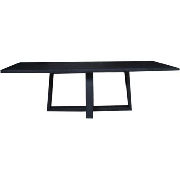 Table tronc d'arbre Acacia Noir 200x100cm Pied trapèze Etroit 240x100cm 656 1