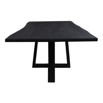 Table tronc d'arbre Acacia Noir 200x100cm Pied trapèze Etroit 240x100cm 656 2