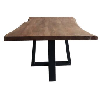 Table tronc d'arbre Chêne Noir 200x100cm avec pied U Cross 220x100cm 661 2