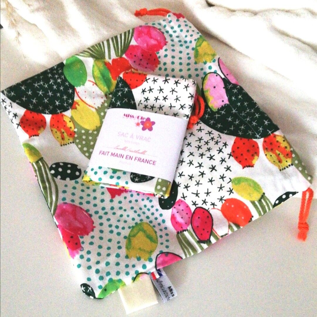 borsa sfusa in cotone fantasia cactus