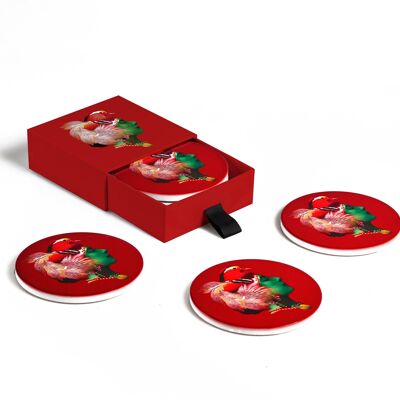 Set of 4 Canarbella ceramic coasters