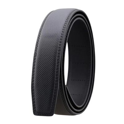 Belt, Quadri Black leather strap, for automatic buckle