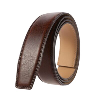 Belt, Brown leather strap, for automatic buckle