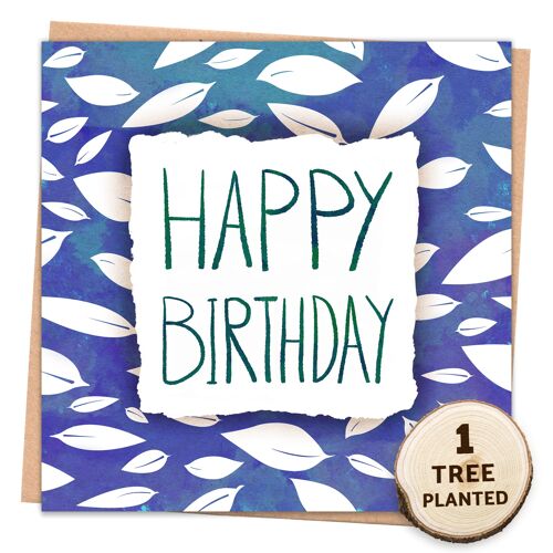 Recycled Eco Card & Bee Friendly Seed Gift. Birthday Leaves Wrapped