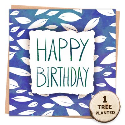 Recycled Eco Card & Bee Friendly Seed Gift. Birthday Leaves Wrapped