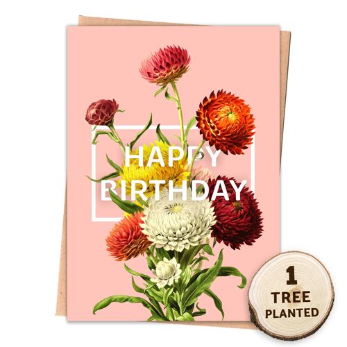 Recycled Eco Card & Bee Friendly Seed Gift. Happy Birthday Wrapped