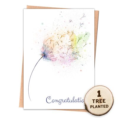 Dandelion Eco Friendly Card & Flower Seed. Congratulations Wrapped