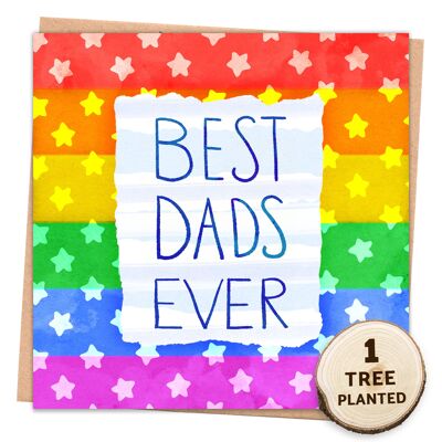 Eco LGBTQ & Gay Pride Card for Father's Day. Best Dads Ever Wrapped