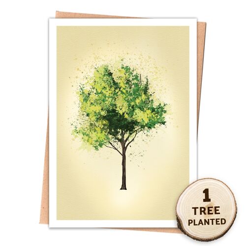 Eco Recycled Card. Tree Planting & Bee Friendly Seeds. Ash Wrapped