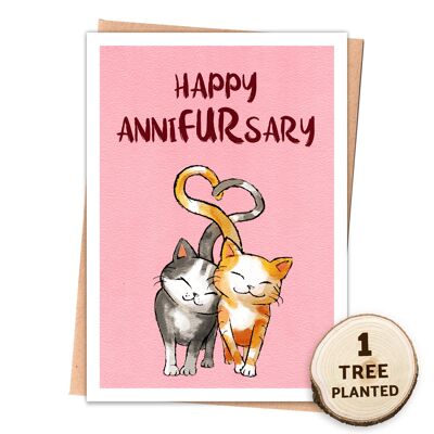 Eco Cat Anniversary Card Bee Friendly Seed Gift. Annifursary Wrapped