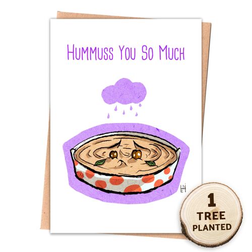 Eco Zero Waste Food Card, Bee Friendly Seed Gift. Hummus You Wrapped