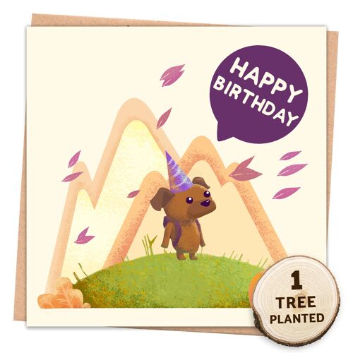 Eco Card & Bee Friendly Plantable Gift. Happy Birthday Dog Wrapped